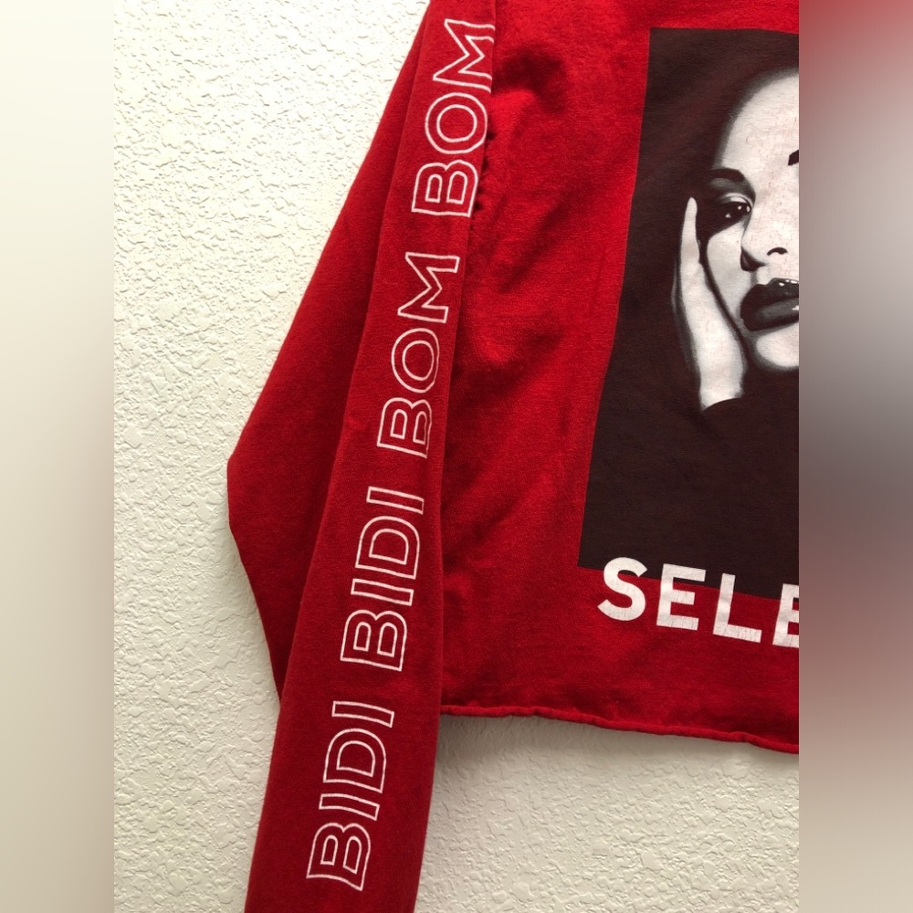 ORIGINAL SELENA MERCHANDISE Long Sleeve Cropped Tee Red T-Shirt Size Large L - Picture 3 of 6